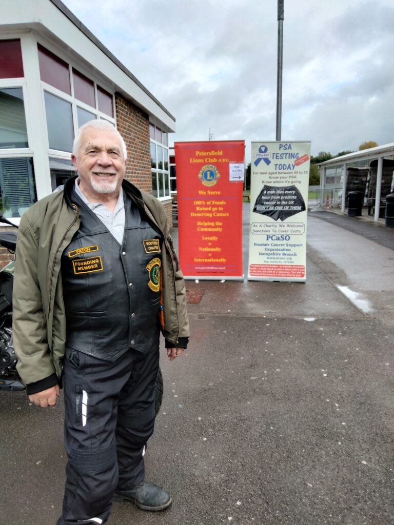 Phil from Bikers for Blood who transport the samples.